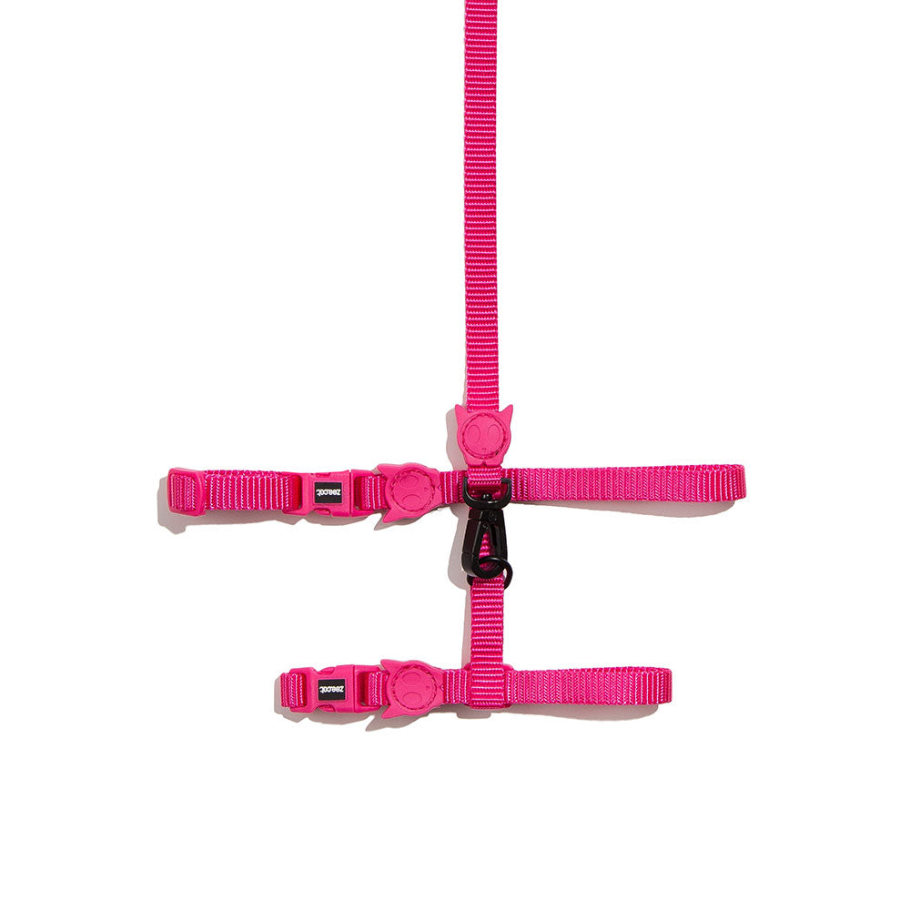 Zee.Cat Harness with Leash - Pink LED